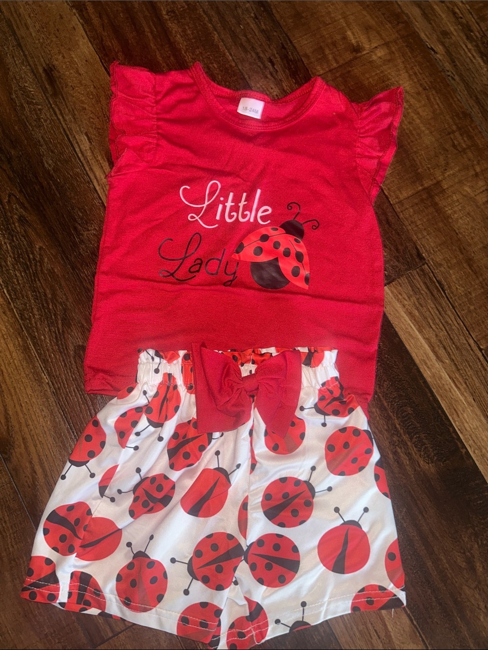 Red "Little Lady" Ladybug Two-Piece Set